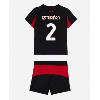 Billige Fotballdrakt AC Milan Pervis Estupinan #2 Replika Hjemmedraktsett Barn 2025-26 Kortermet (med bukser)